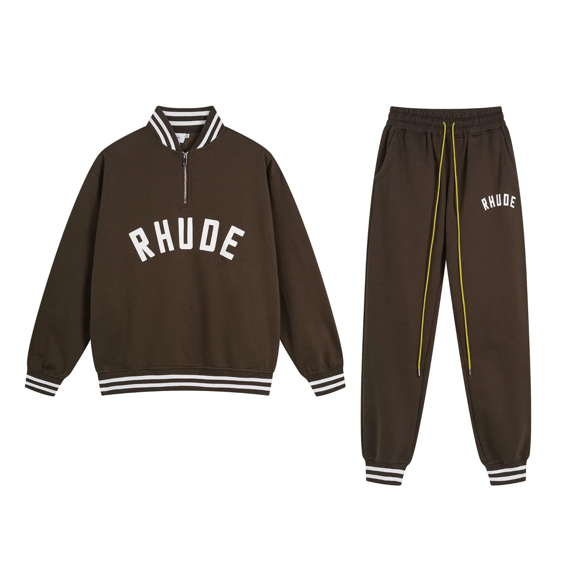 Rhude Technical Track Pants Light Gray with Cream Panels - 18