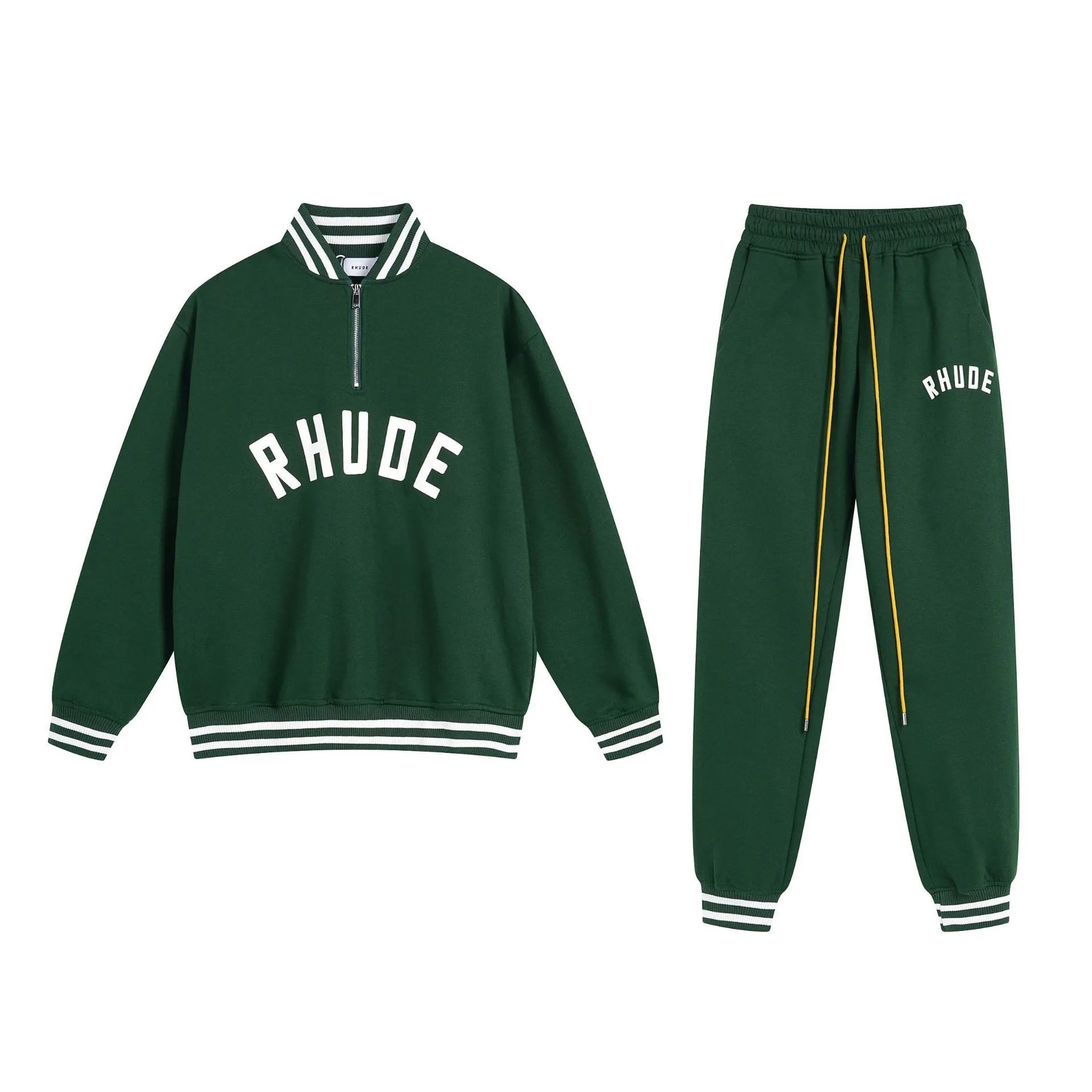 Rhude Technical Track Pants Light Gray with Cream Panels - 22