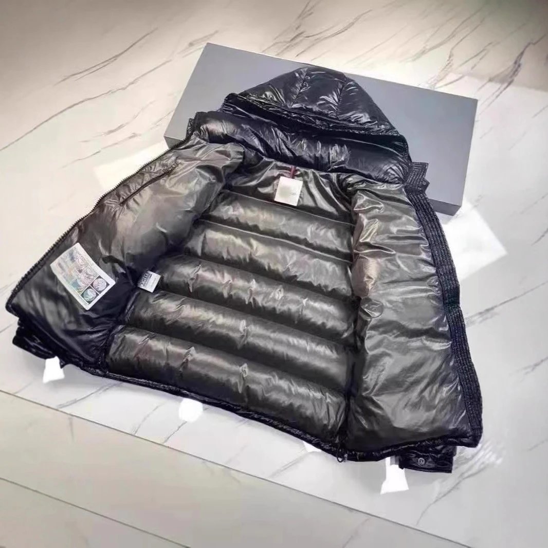 Unbranded Down Jackets Hooded glossy quilted puffer jacket with sleeve pocket image 2