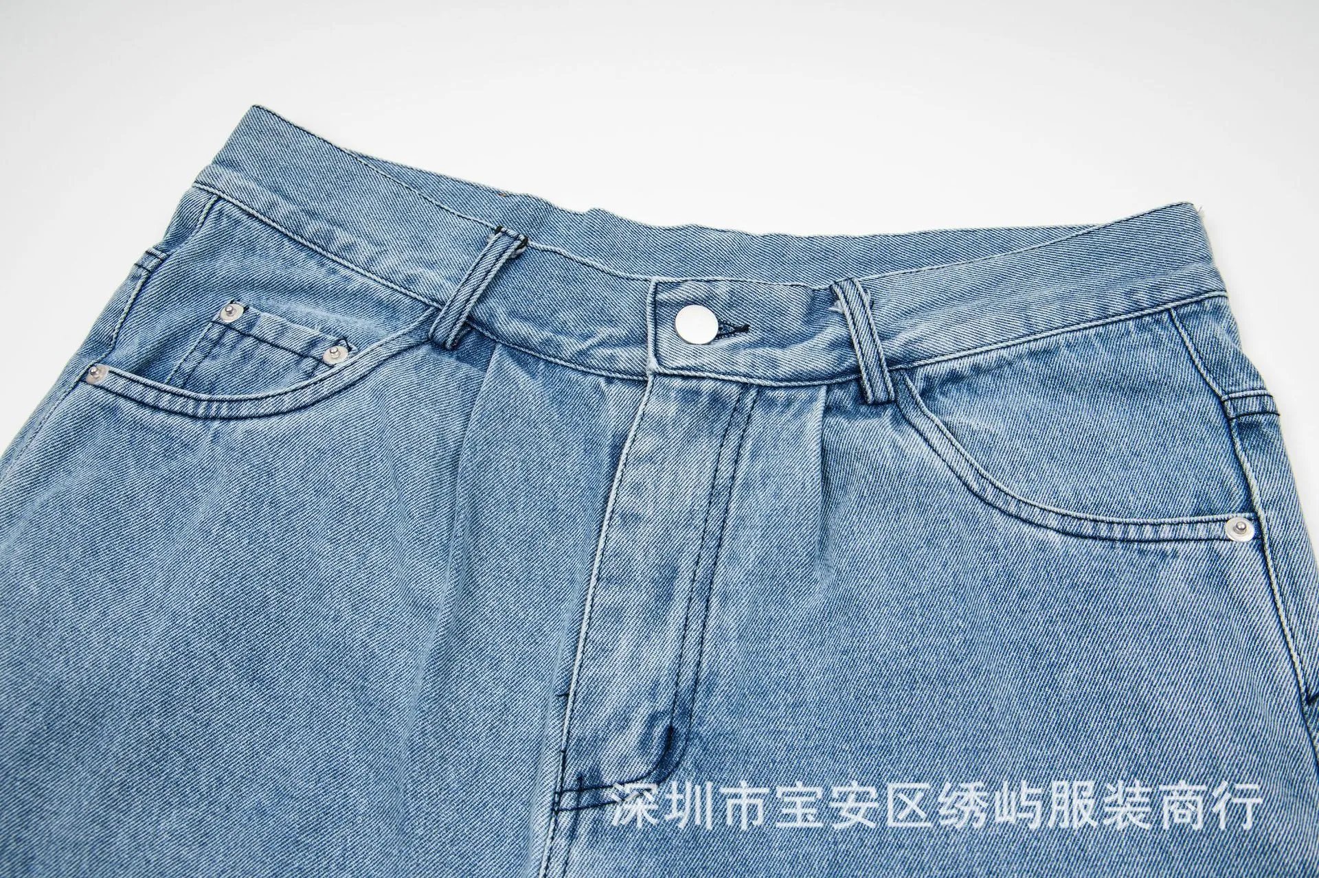 Design Graffiti Logo Black Denim Shorts - 3