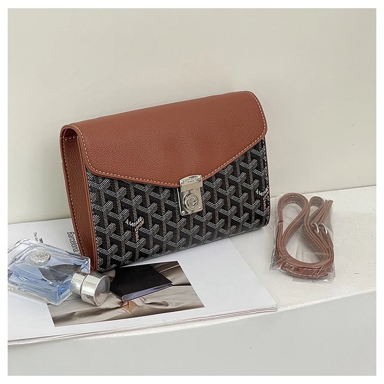 Goyard Saint Louis Clutch Black Chevron Pattern Envelope Clutch Clutches - 9