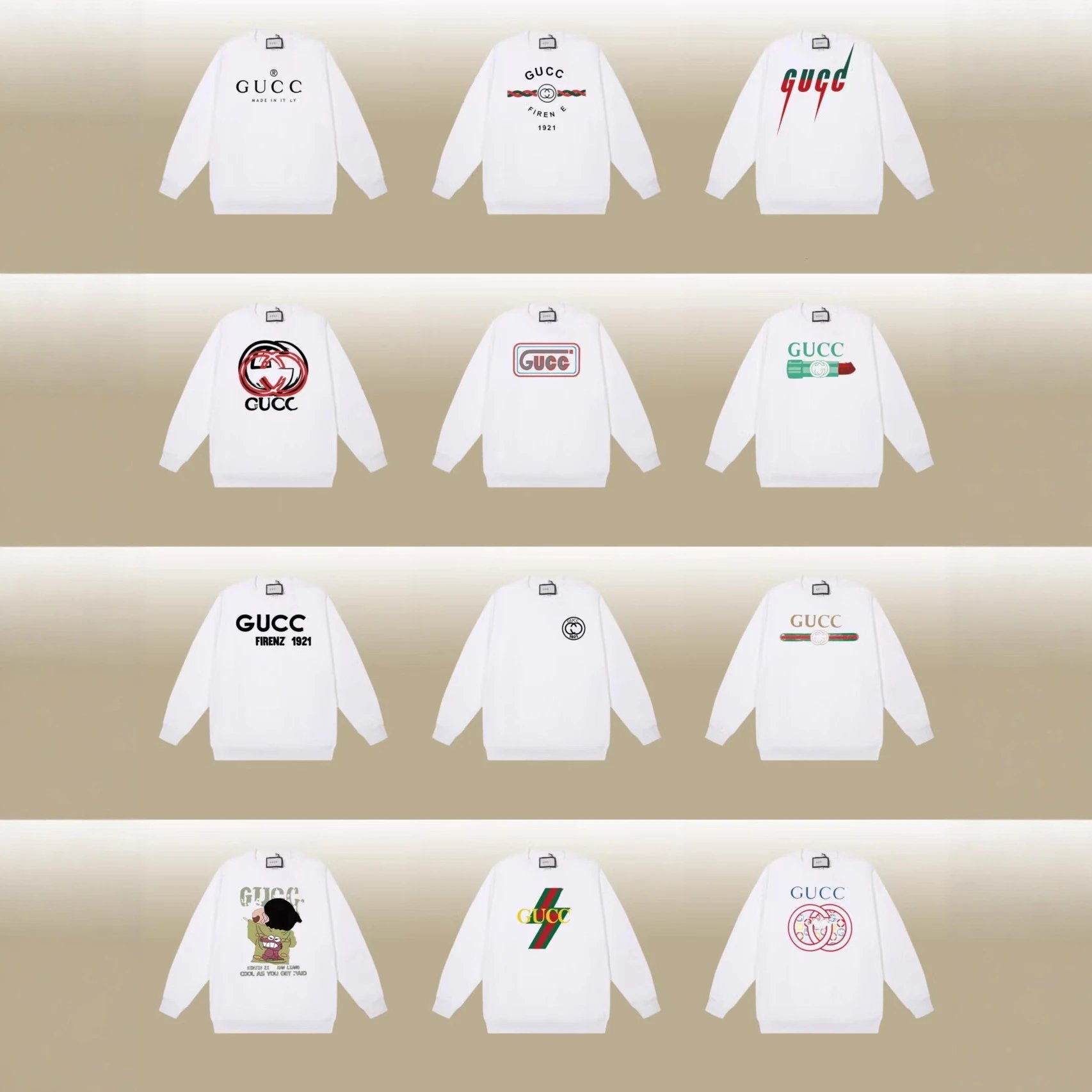 Unbranded Hoodies & Sweatshirts Crewneck sweatshirt with GUCC text print image 3