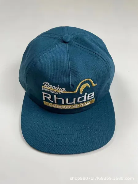 Rhude Script Crown Embroidered Burgundy Baseball Cap Hats - 6