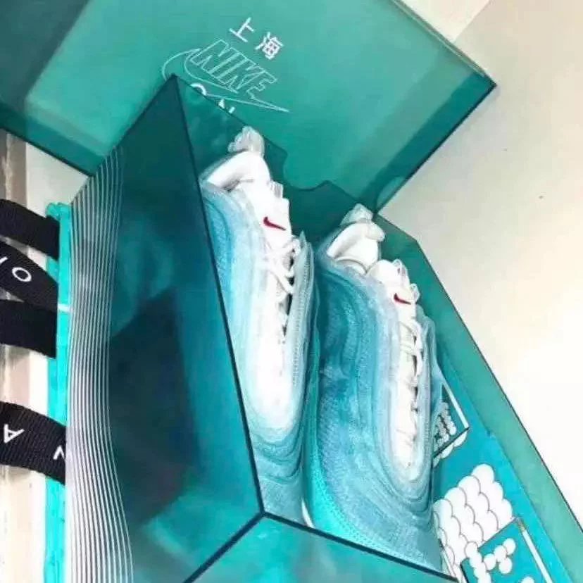 NIKE原厂送毒包Air max 97上海限定耐克茹云层万花筒笑脸气垫鞋跑鞋