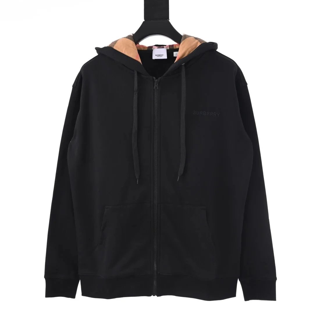 Burberry Hoodies & Sweatshirts Hooded with Check Accents and Logo Print — 14