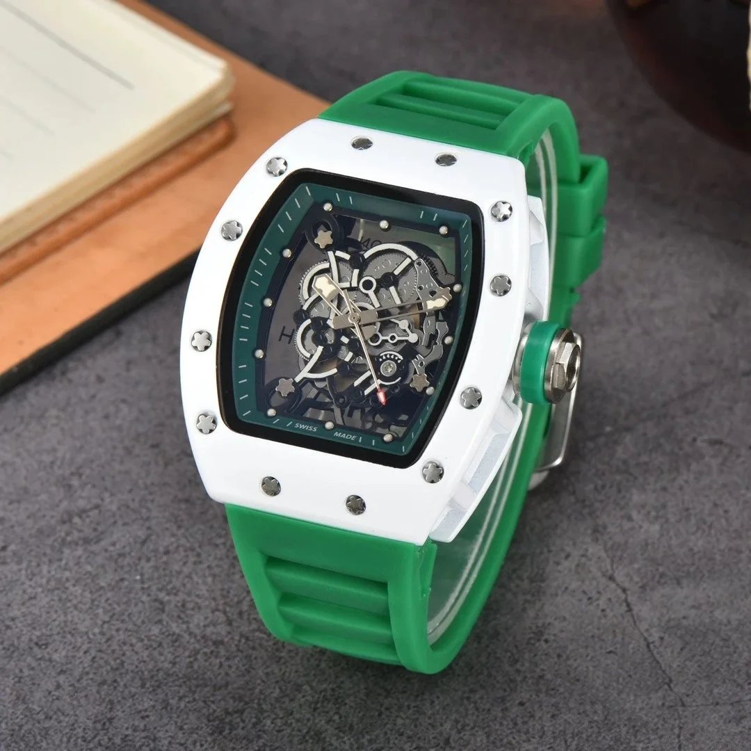 Ceramic Series White Green Dial Green Strap