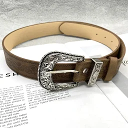 thumbnail for 美式复古棕色宽皮带女2024新款秋冬辣妹y2k百搭腰带牛仔裤高级感