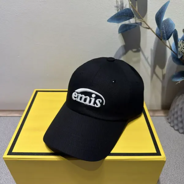Design Emis Logo Embroidered Khaki Baseball Cap - 6