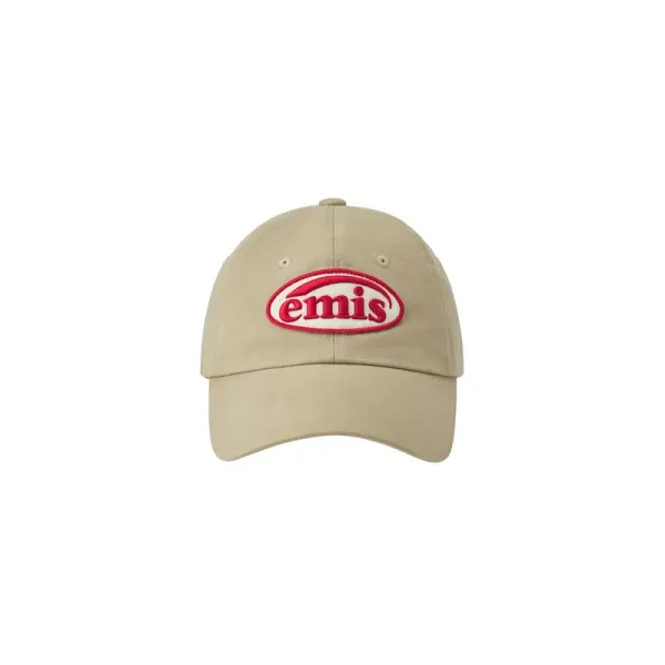 Design Emis Logo Embroidered Baseball Cap Beige Hats Baseball Cap - 1