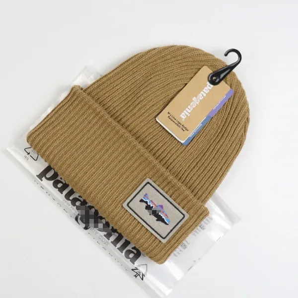 Patagonia Fish Logo Beanie Khaki Beanie - 1