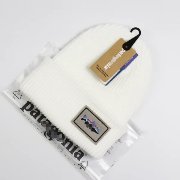 Patagonia Logo Patch Beanie White - 1