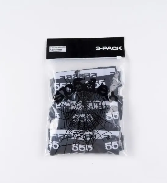 Ethika Boxer Briefs Assorted 3-Pack Black Spider Web Print Underwear - 1