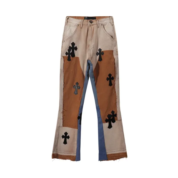 Chrome Hearts Cross Patchwork Denim Jeans - 1