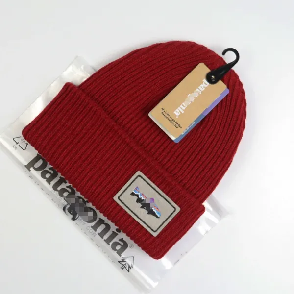 Patagonia M's Line Logo Badge Recycled Wool Beanie Red - 1