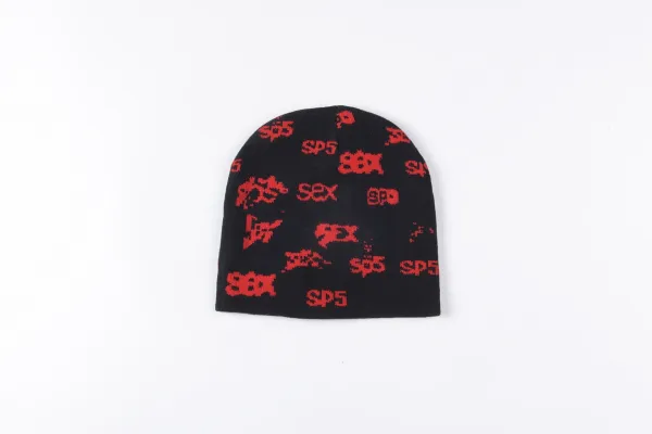 SP5DER Spider Web Rhinestone Beanie Neon Green - 14