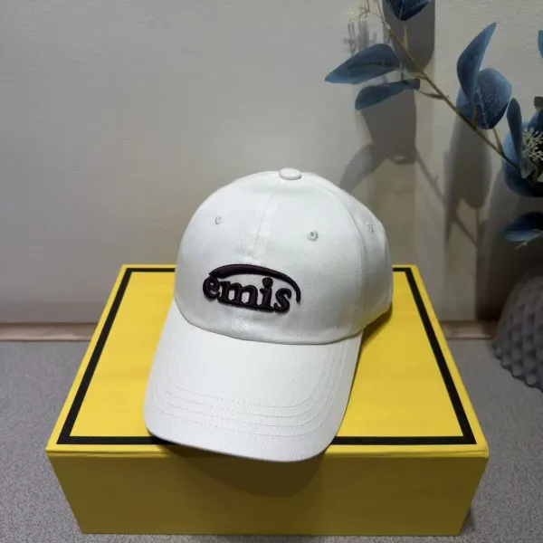 Design Emis Logo Embroidered Khaki Baseball Cap - 12