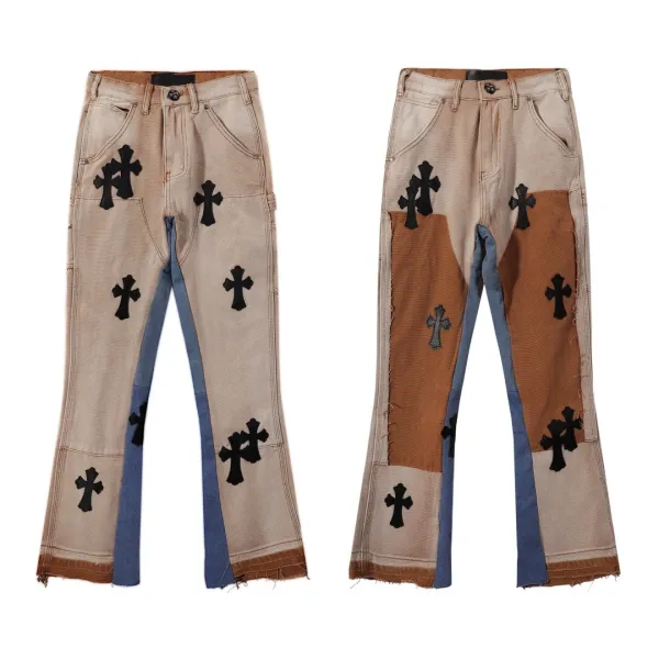 Chrome Hearts Cross Patchwork Denim Jeans - 2