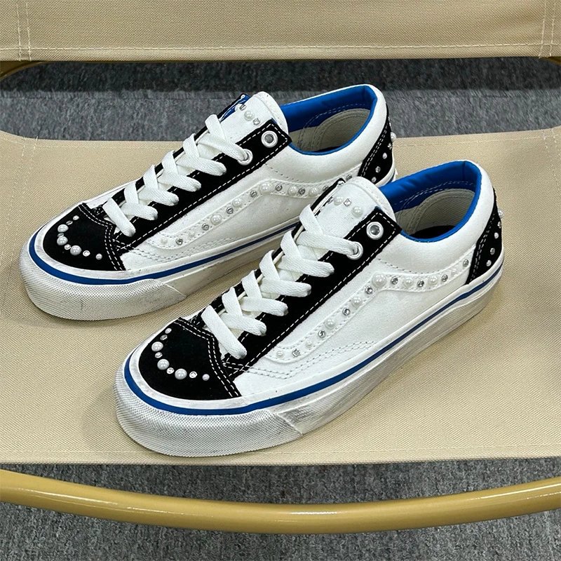 VS Pearl Dirty Shoes Navy Suede Vintage Skate photo 3
