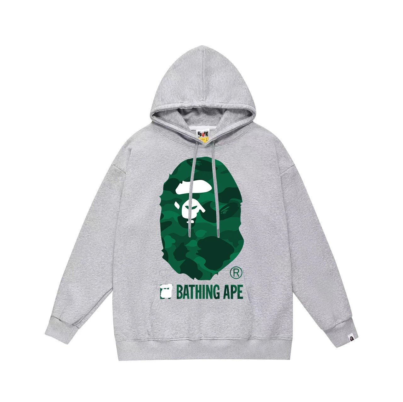Bathing Ape Bathing Ape Green Camo Hoodie in Grey Grey