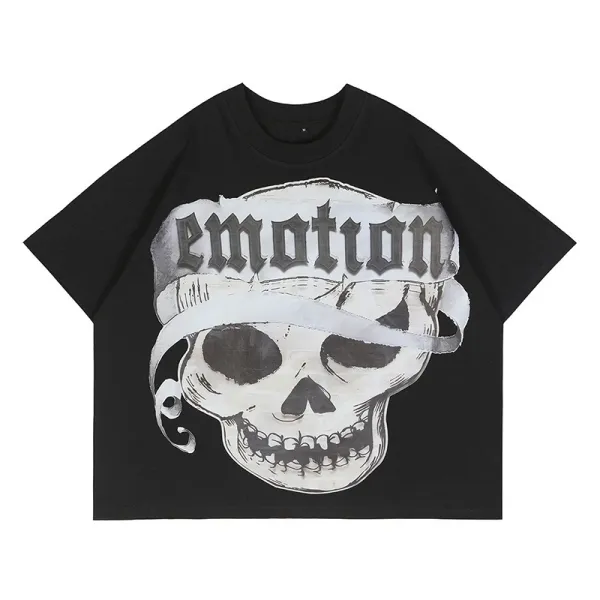 Design Graphic Clown Face Print Black Oversized T-Shirt - 20