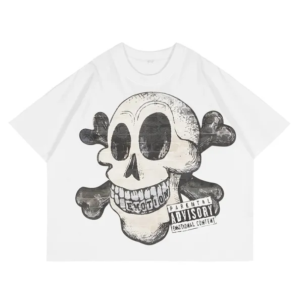 Design Graphic Clown Face Print Black Oversized T-Shirt - 21