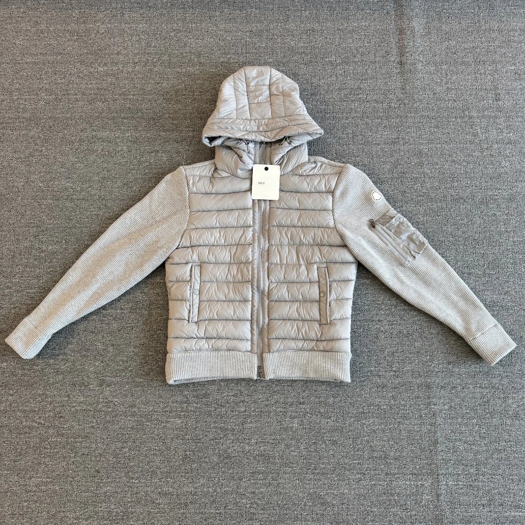 Functional Knit Patchwork Quilted Hooded Jacket photo 3