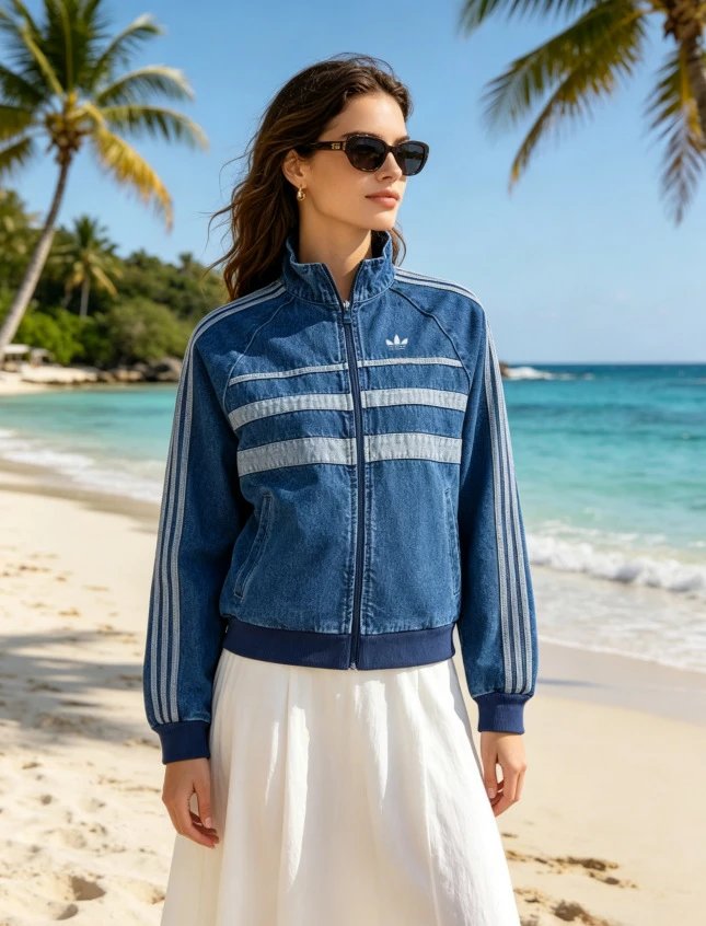 Adidas Classic Three Stripes Denim Jacket photo 3