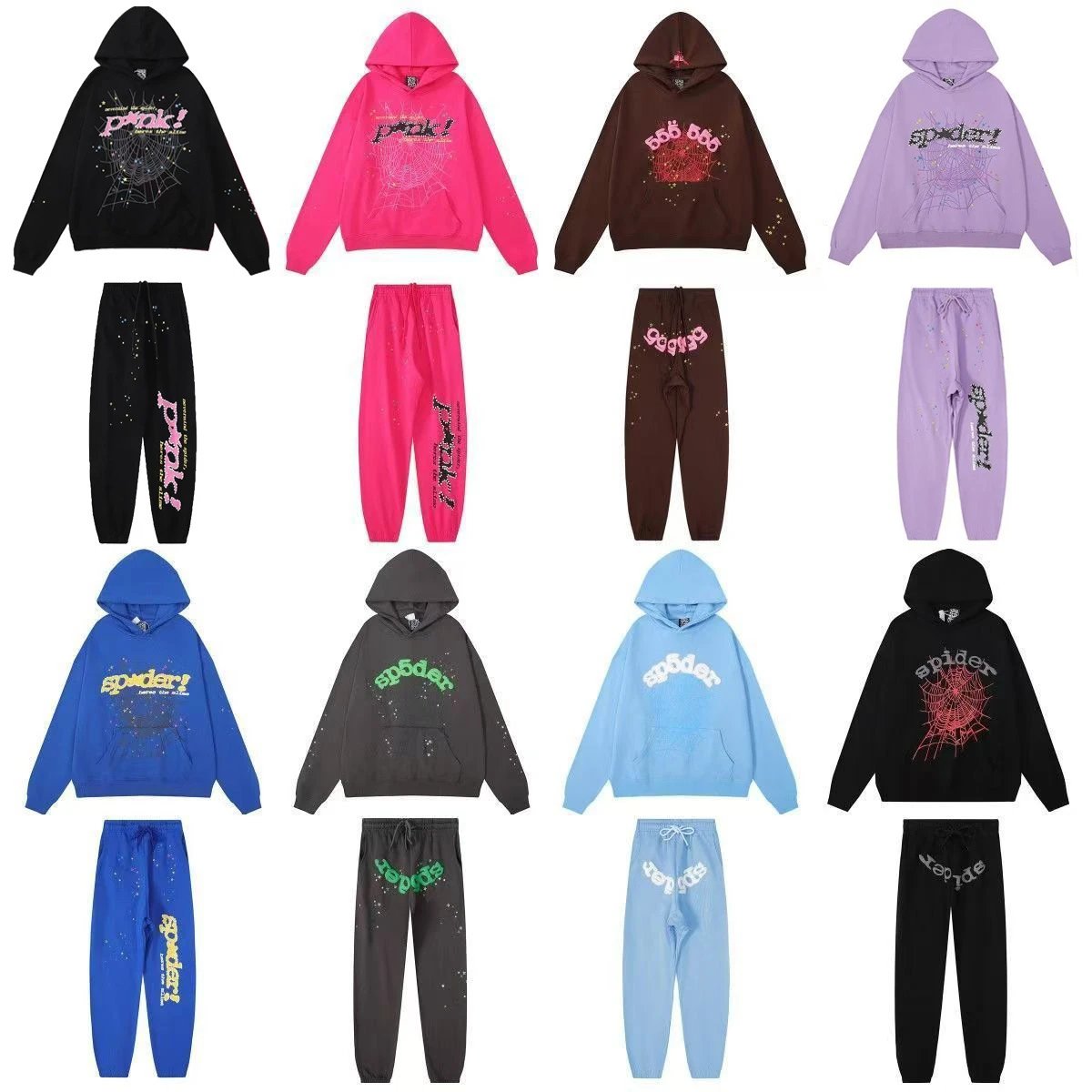 Sp5der Spider Web Print Hoodie Sweatsuit