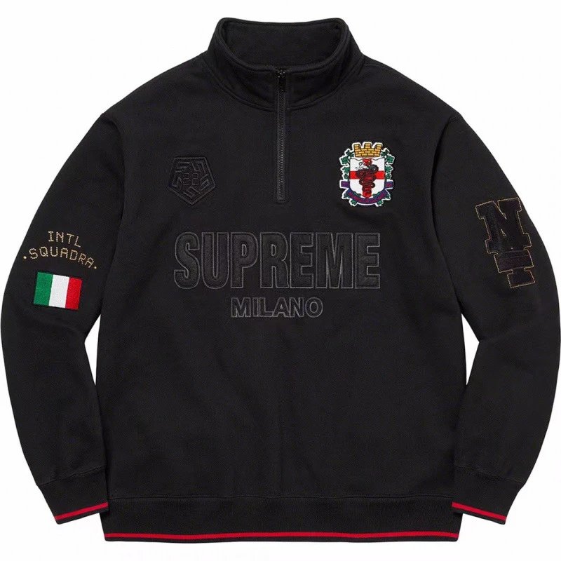 E547Supreme 22FW Milano Half Zip Pullover 米兰半拉链 黑色