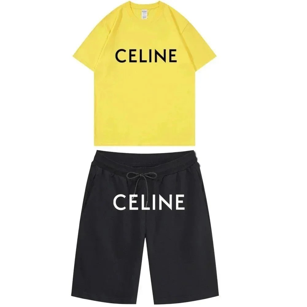 Printed Letter Unisex T-Shirt and Shorts Set photo 4