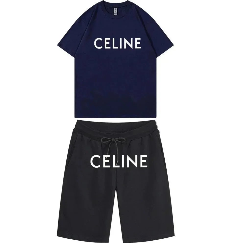 Printed Letter Unisex T-Shirt and Shorts Set photo 7