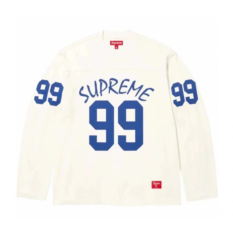 E571 Supreme24 99 L/S FOOTBALL TOP Long Sleeve T White SKU image