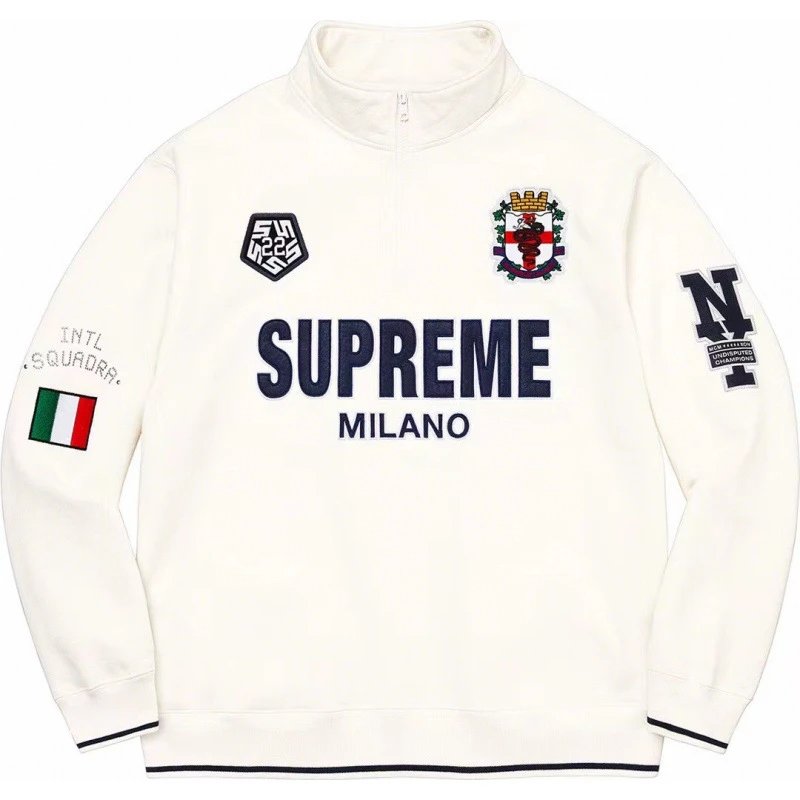 E547Supreme 22FW Milano Half Zip Pullover 米兰半拉链 白色