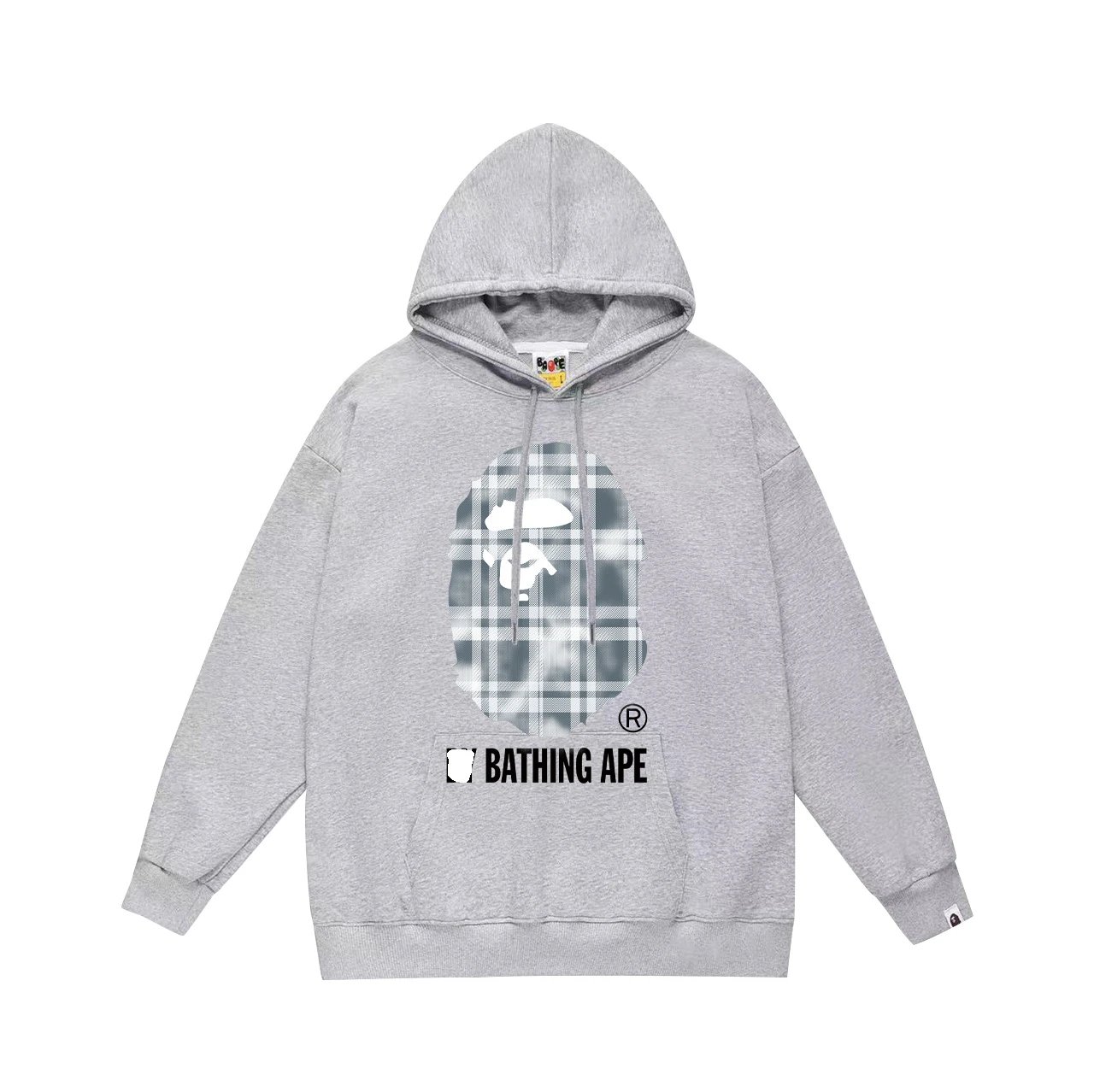 Bathing Ape Bathing Ape BAPE Grey Plaid Hoodie Grey