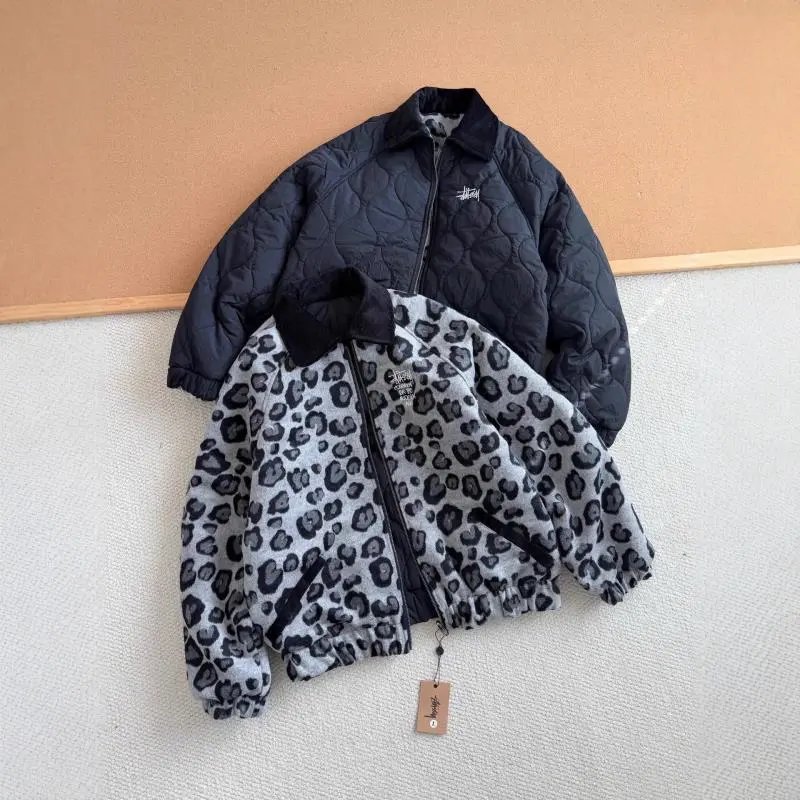 Leopard Double-Sided Harrington Jacket