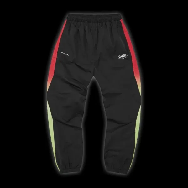 Litework Track Pants Black Red Lime Gradient Pants - 1