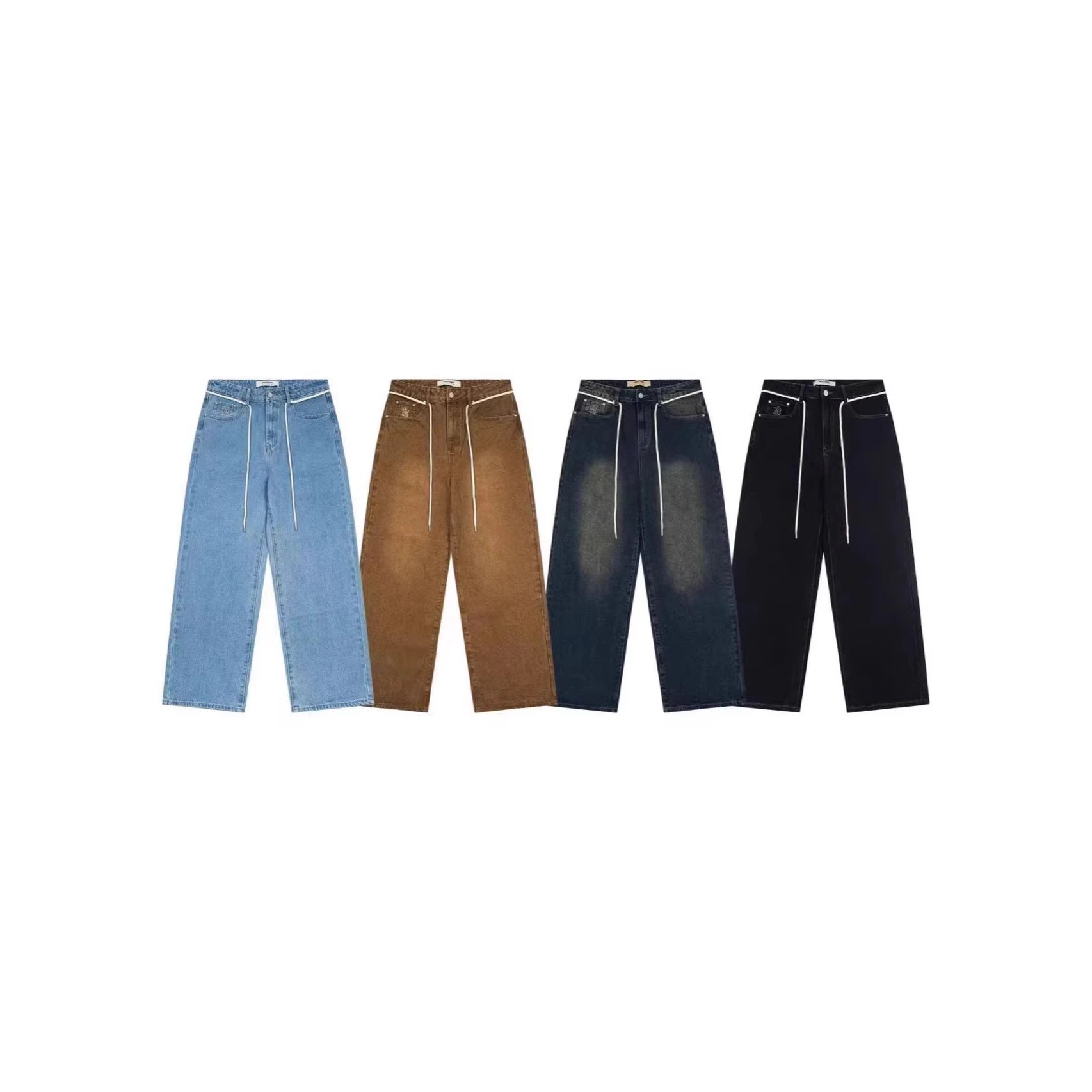 Ab New Vintage Jeans Straight Leg Loose Fit Trousers Casual Unisex