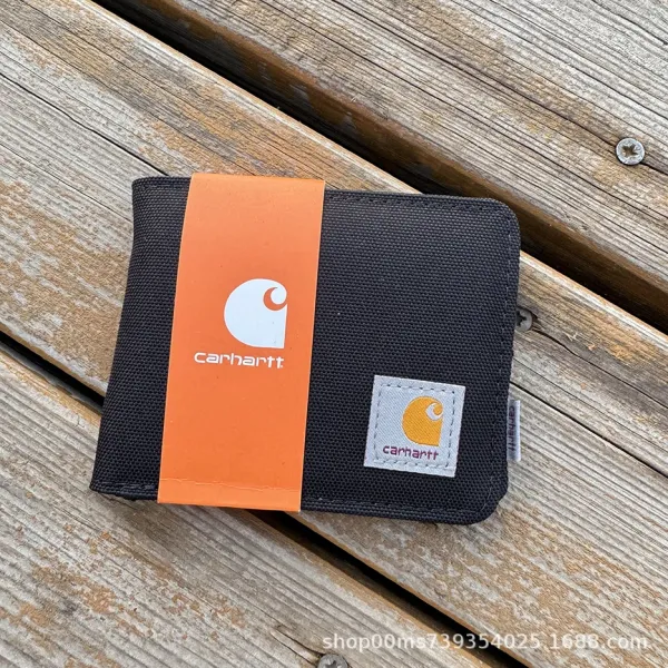 Carhartt Work In Progress Carhartt WIP Wallet Black Canvas Short Wallet - 1