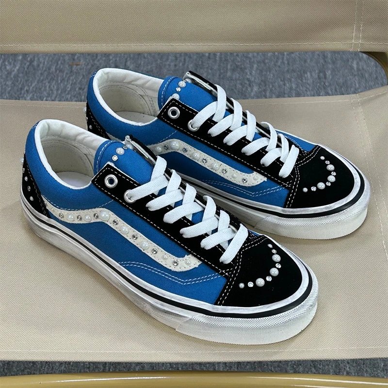 VS Pearl Dirty Shoes Navy Suede Vintage Skate photo 6