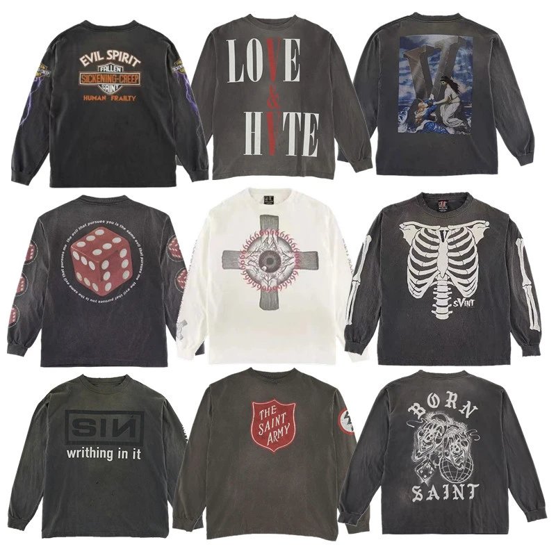 American Street Hip Hop Vintage Long Sleeve T-Shirt