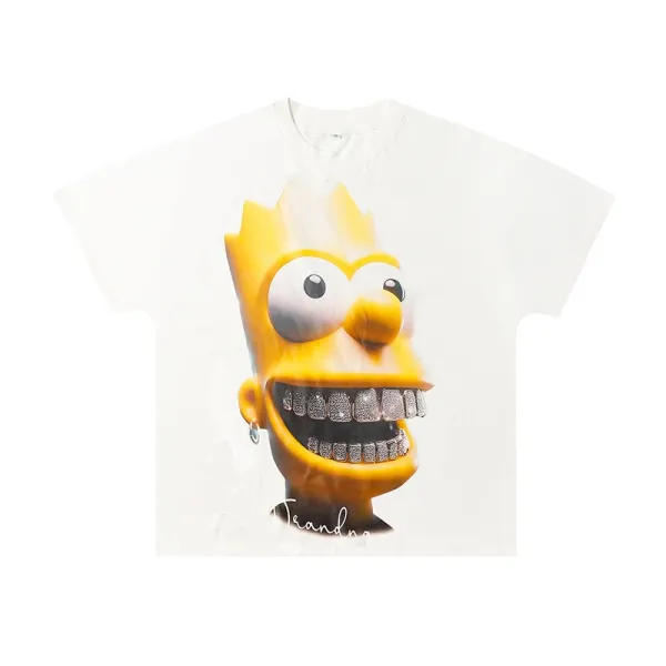 Design Trandna Bart Simpson Grillz T-Shirt White T-Shirts - 1