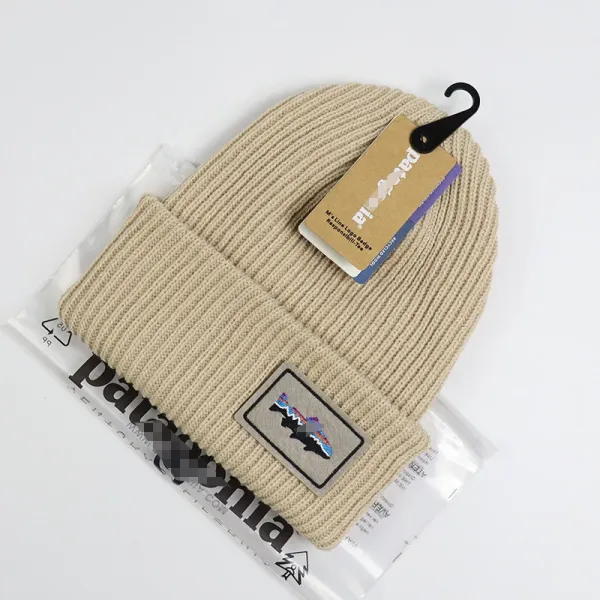 Patagonia Fish Logo Beanie Mustard Yellow Beanie - 9