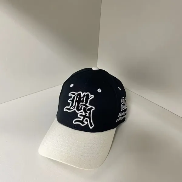 Design Gothic Script Embroidered Two-Tone Baseball Cap - 11