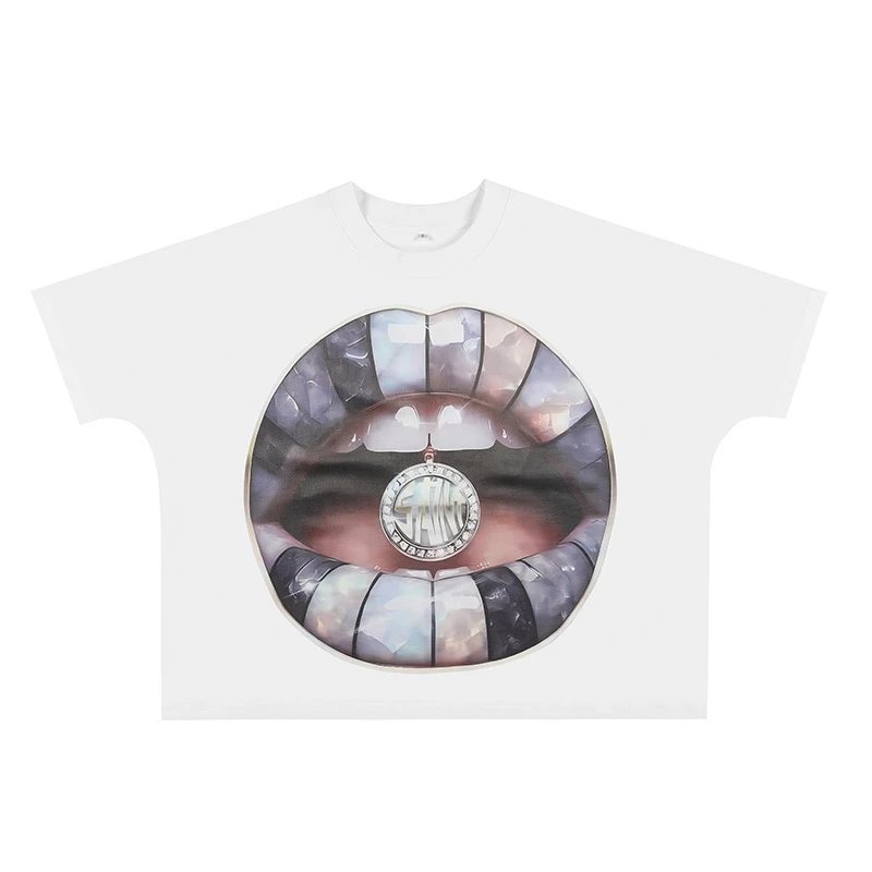 Design Graphic Clown Face Print Black Oversized T-Shirt - 5
