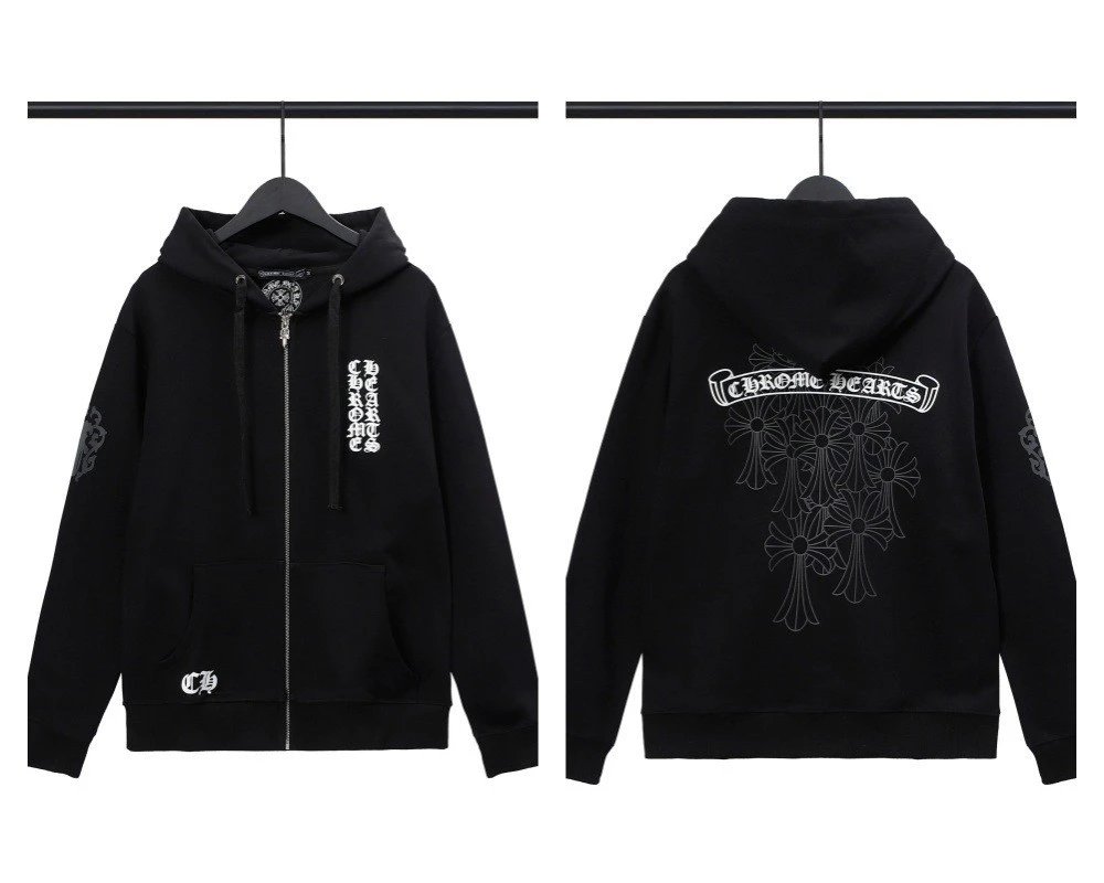 Chrome Hearts Sanskrit Cross Zip Hoodie photo 2