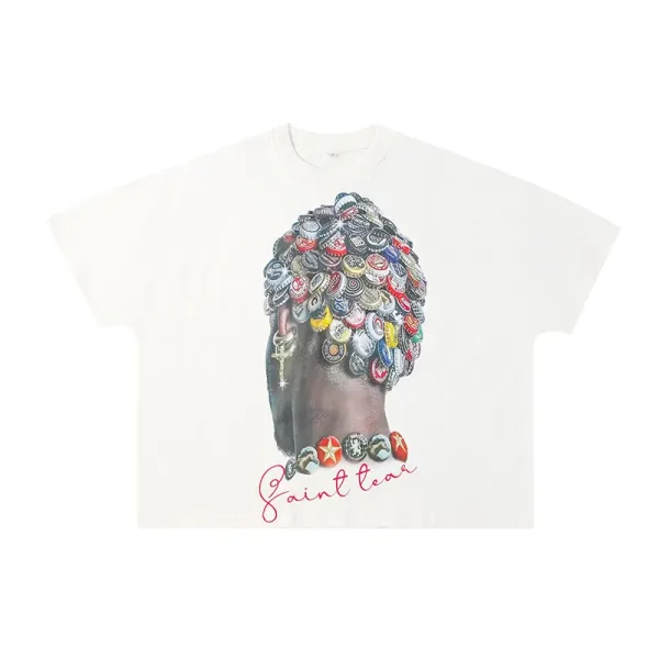 Saint Tears Bottle Cap Head Graphic T-Shirt White - 1