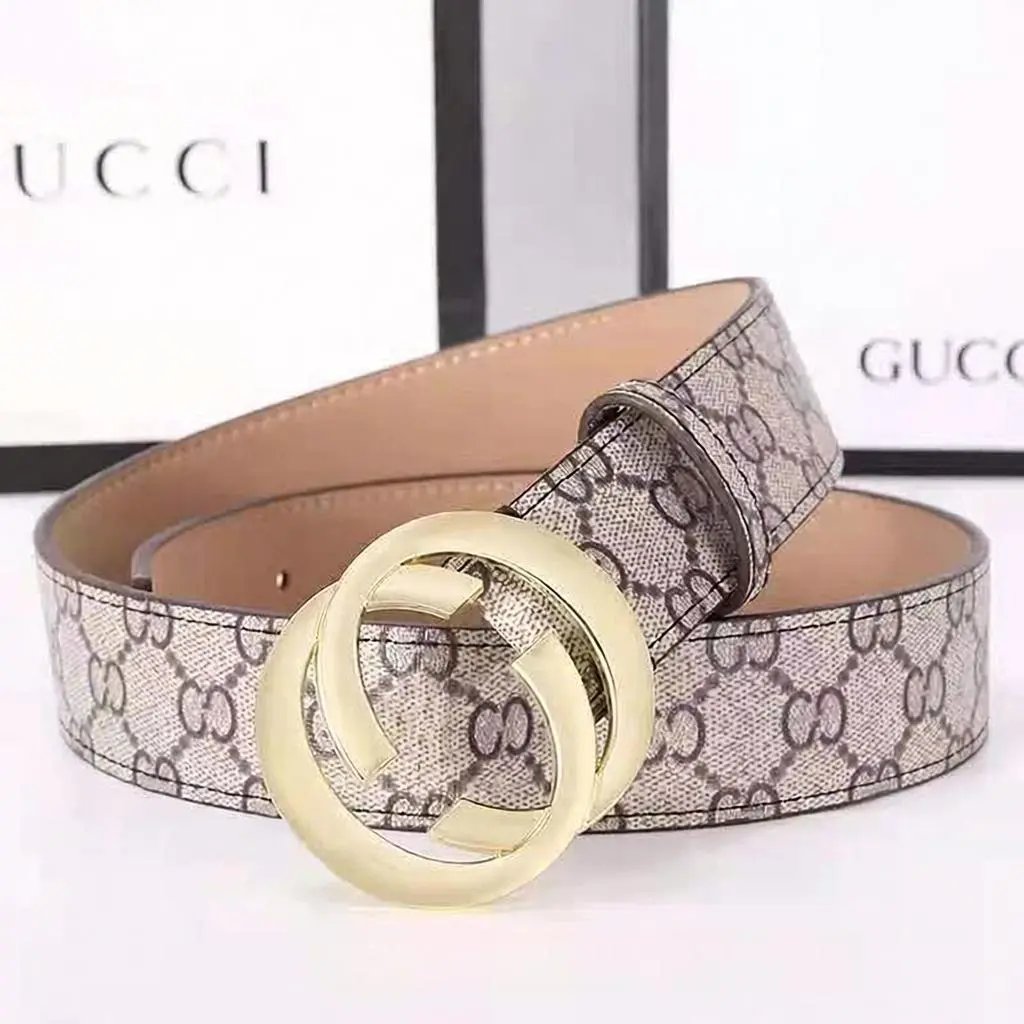 Double G Buckle Leather Belt photo 2