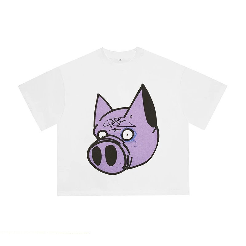 Design Graphic Clown Face Print Black Oversized T-Shirt - 7