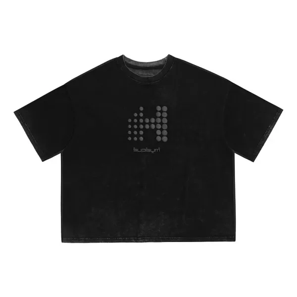 Design Graphic Clown Face Print Black Oversized T-Shirt - 16