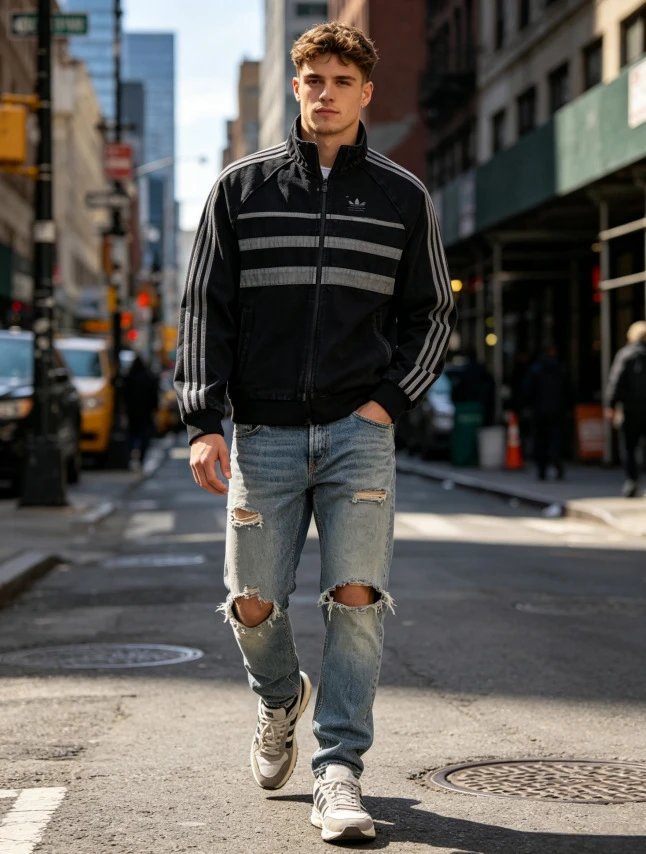 Adidas Classic Three Stripes Denim Jacket photo 2